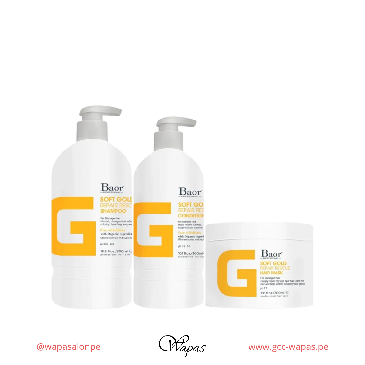 BAOR Pack Soft Gold (Shampoo + Acond. + Mascarilla)