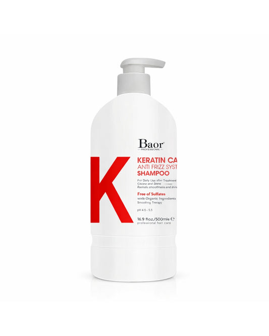 Pack Keratin Anti-Frizz Pro BAOR - imagen principal de BAOR Shampoo Keratin Care 500 ml para cabello con frizz, rebelde o difícil de manejar