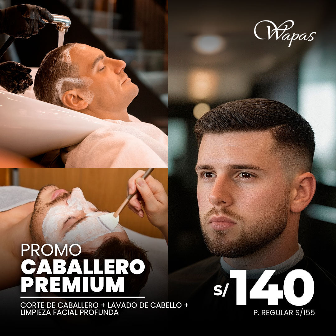 Promo Caballero Premium: corte de cabello, lavado y facial