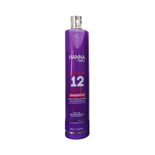 Hanna Caball Shampoo Elixir 12 Óleos 400 ml incluido en Hanna Caball Elixir 12 Óleos Shampoo + Acondicionador 400 ml