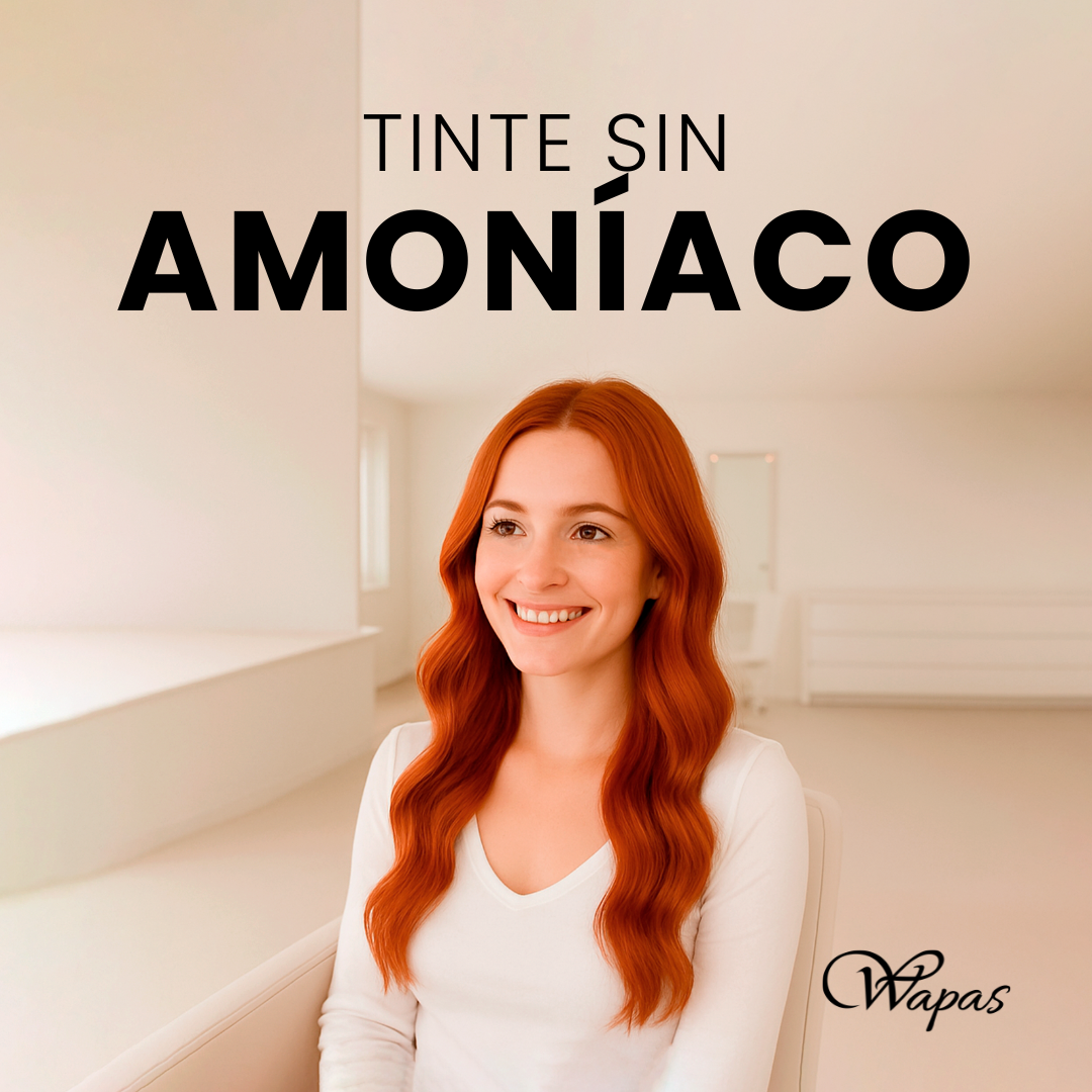 Tinte sin amoníaco en cabello pelirrojo, coloración suave y profesional en Wapas GCC salón de belleza en San Isidro Lima Perú.