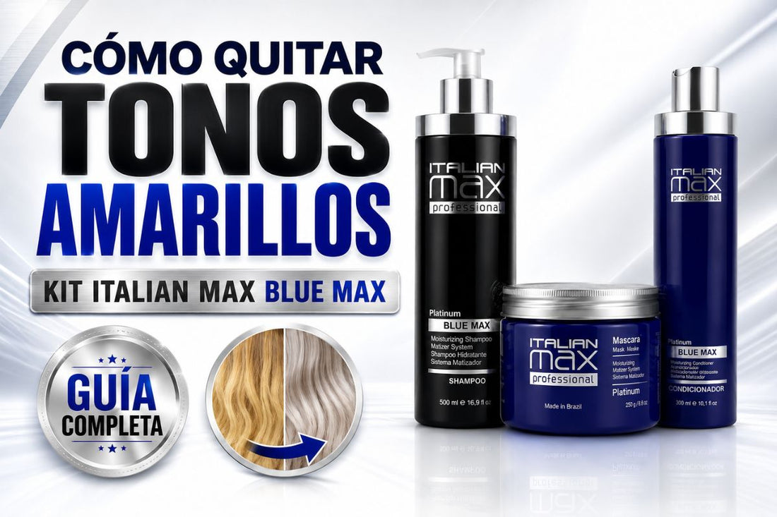 Cómo quitar tonos amarillos del cabello rubio con Kit Italian Max Blue Max
