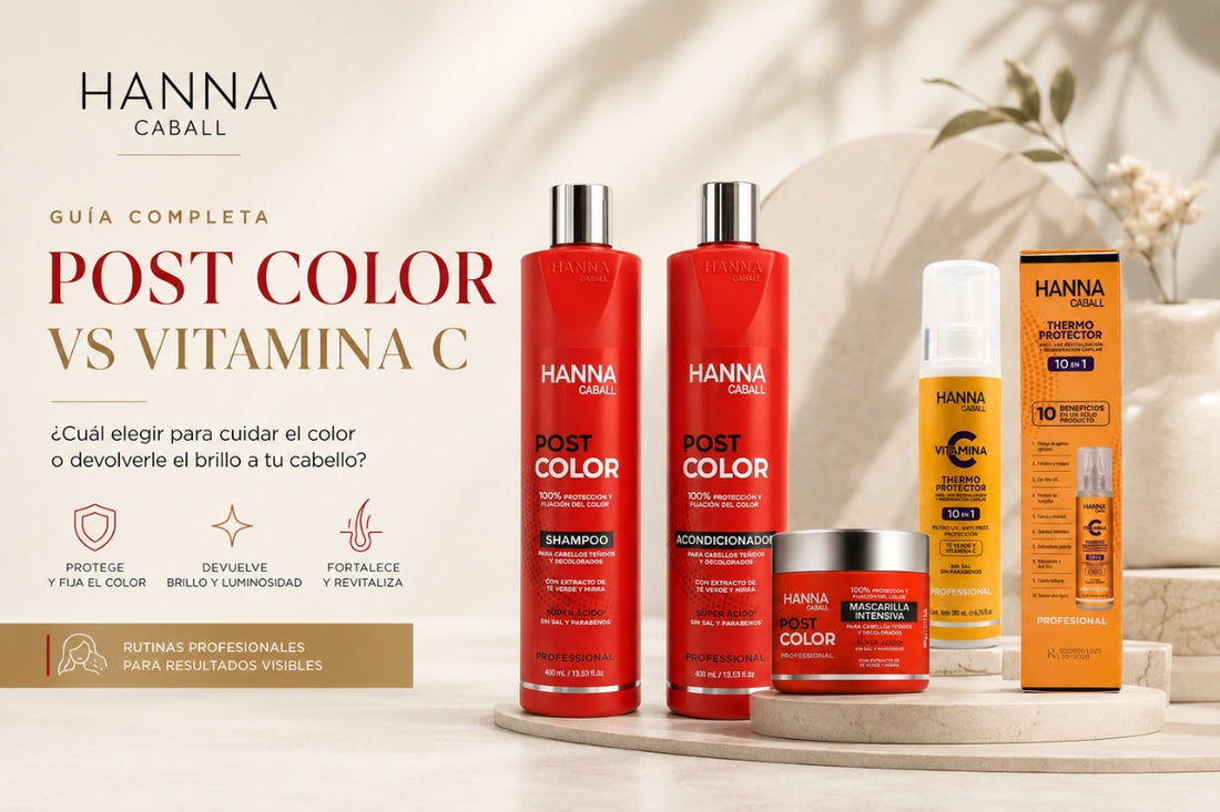 Hanna Caball Post Color o Vitamina C: cuál elegir para cabello teñido o sin brillo