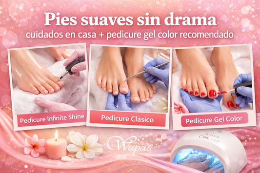 Pies suaves sin drama: cuidados en casa + pedicure gel color recomendado