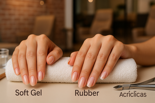 Uñas Soft Gel vs Rubber vs Acrílicas: guía para elegir tu manicure en Lima