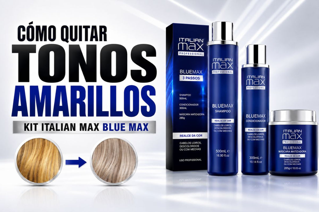 Cómo quitar tonos amarillos del cabello rubio con Kit Italian Max Blue Max