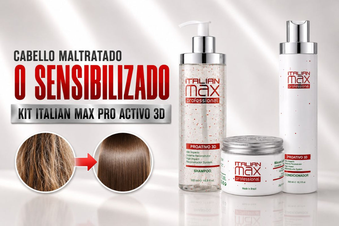 Cabello maltratado o sensibilizado: Kit Italian Max Pro Activo 3D