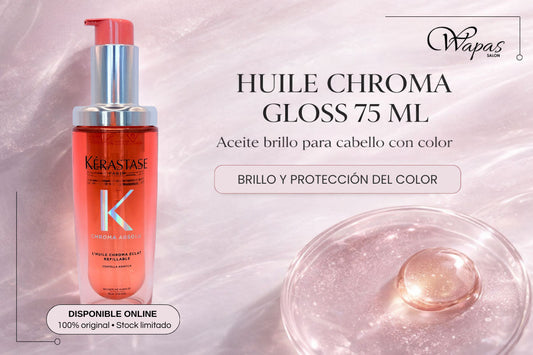 Huile Chroma Gloss 75 ml: aceite brillo para cabello con color