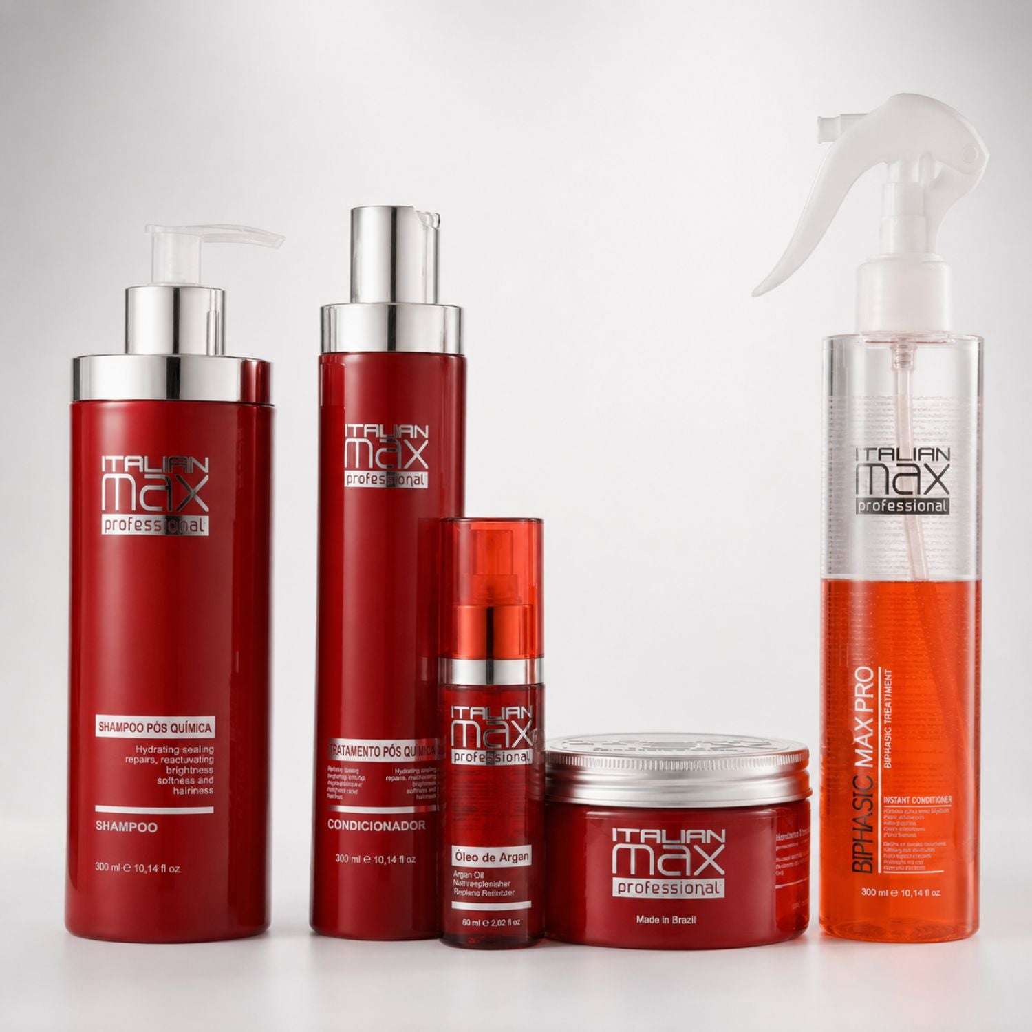 Kit Italian Max Gold Extreme con shampoo, acondicionador, mascarilla, Argan Oil y Bifasimax