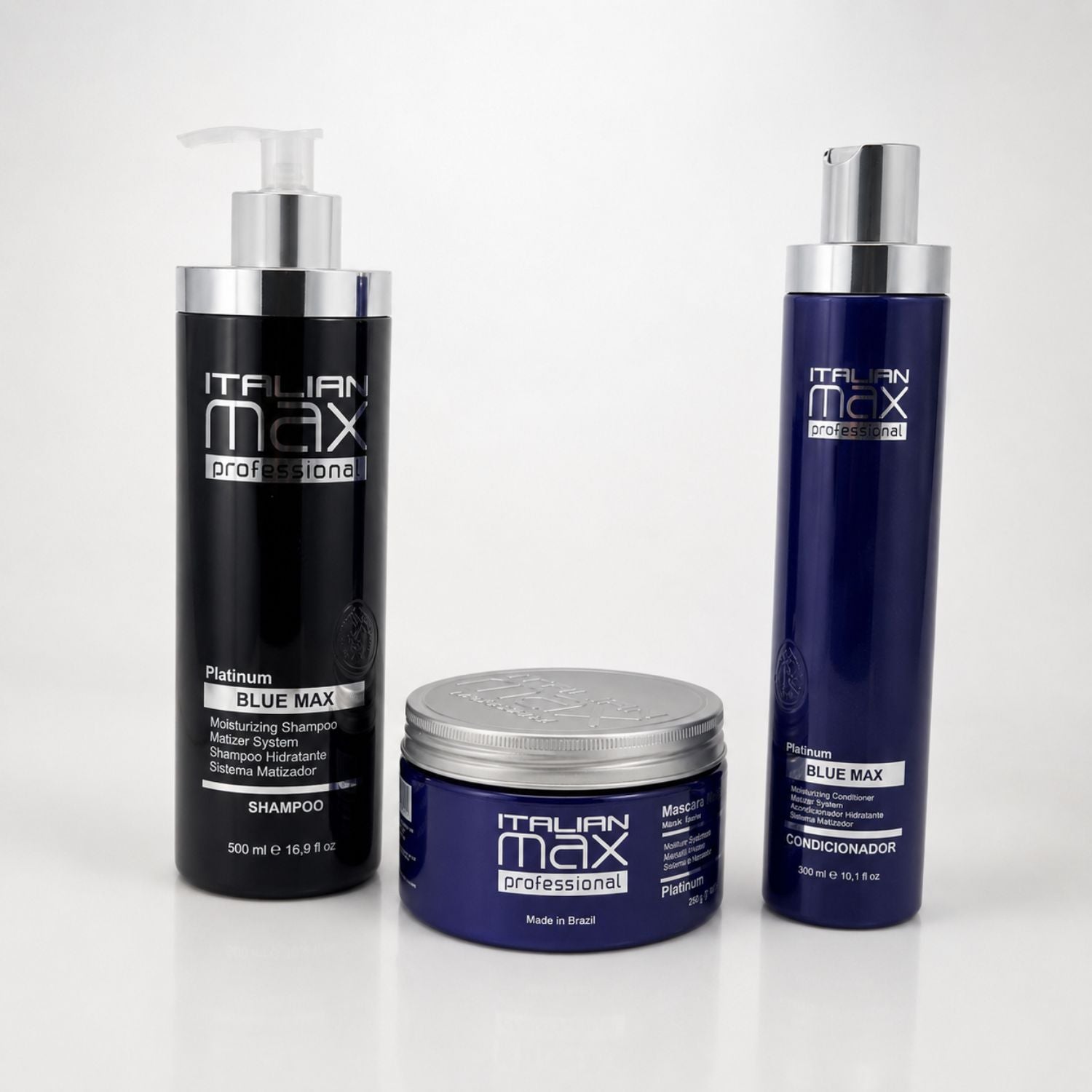 Kit Italian Max Blue Max Matizador con shampoo, acondicionador y mascarilla