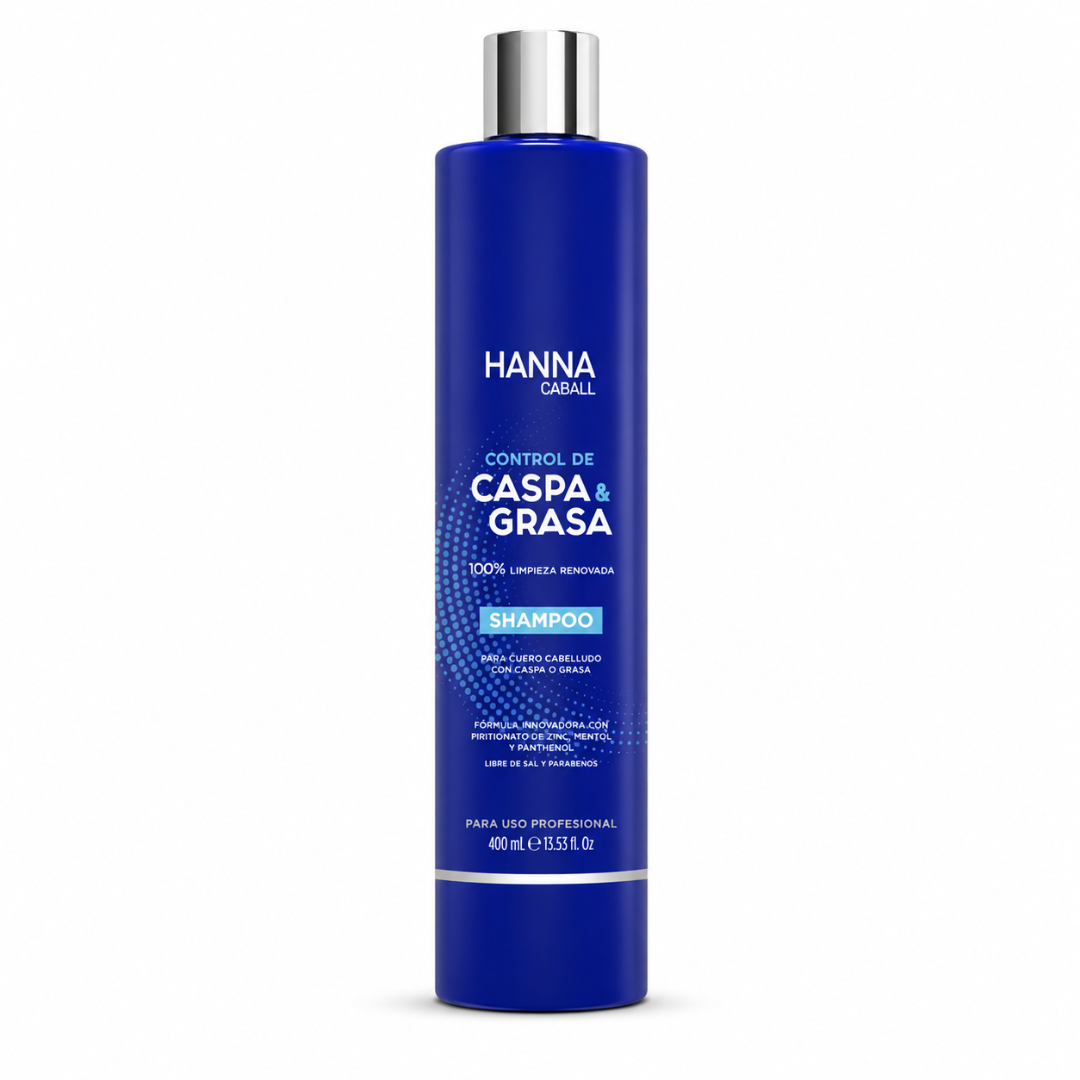 Hanna Caball Shampoo Control Caspa & Grasa 400 ml para cuero cabelludo graso, sensible o con necesidad de equilibrio -…