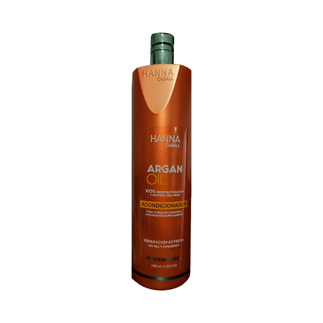 Acondicionador Argan Oil Hanna Caball de 400ml para reparación extrema y control del frizz.