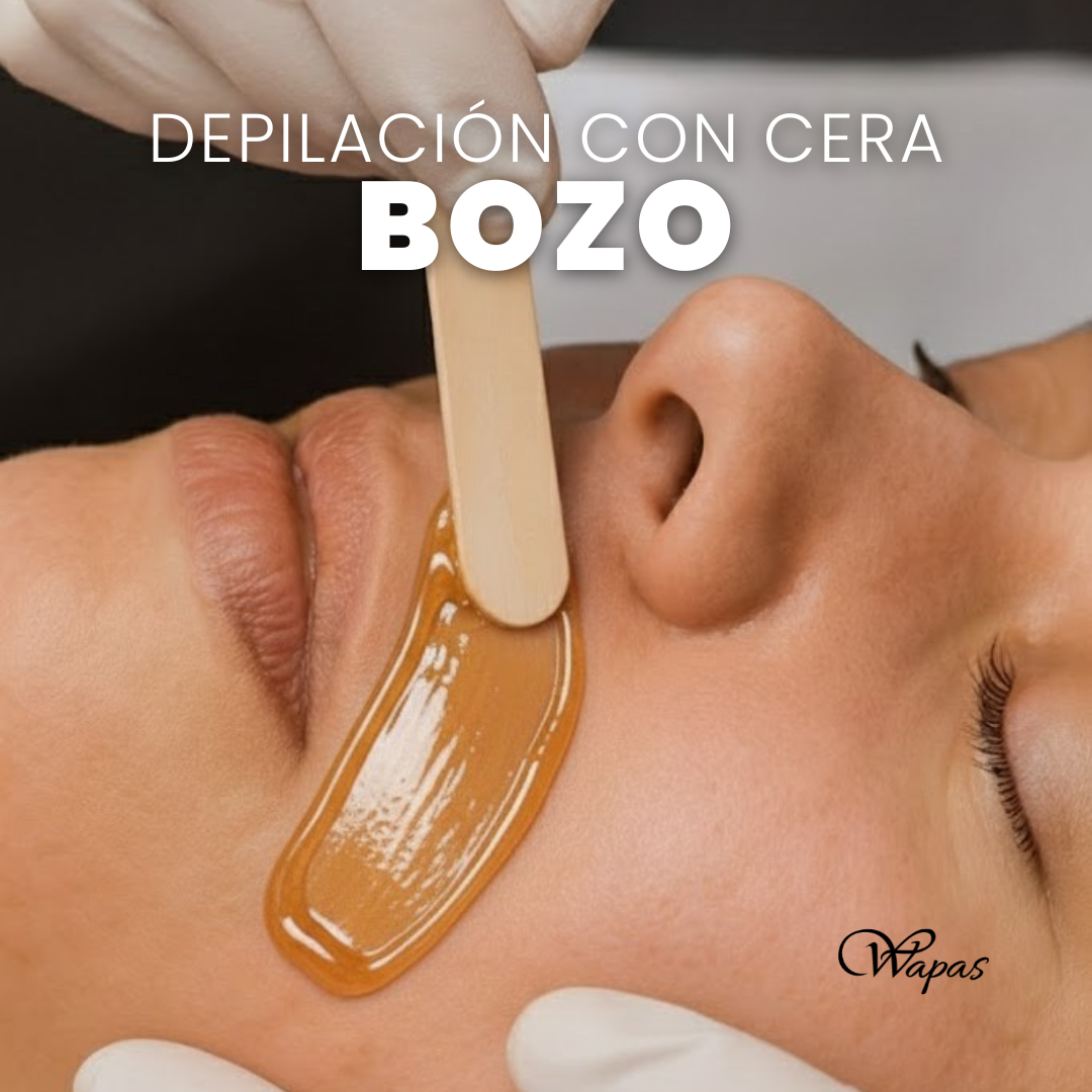 Depilación de bozo con cera tibia en Wapas Salón, San Isidro – Lima, técnica profesional para remover vello del labio superior con acabado limpio y rápido.