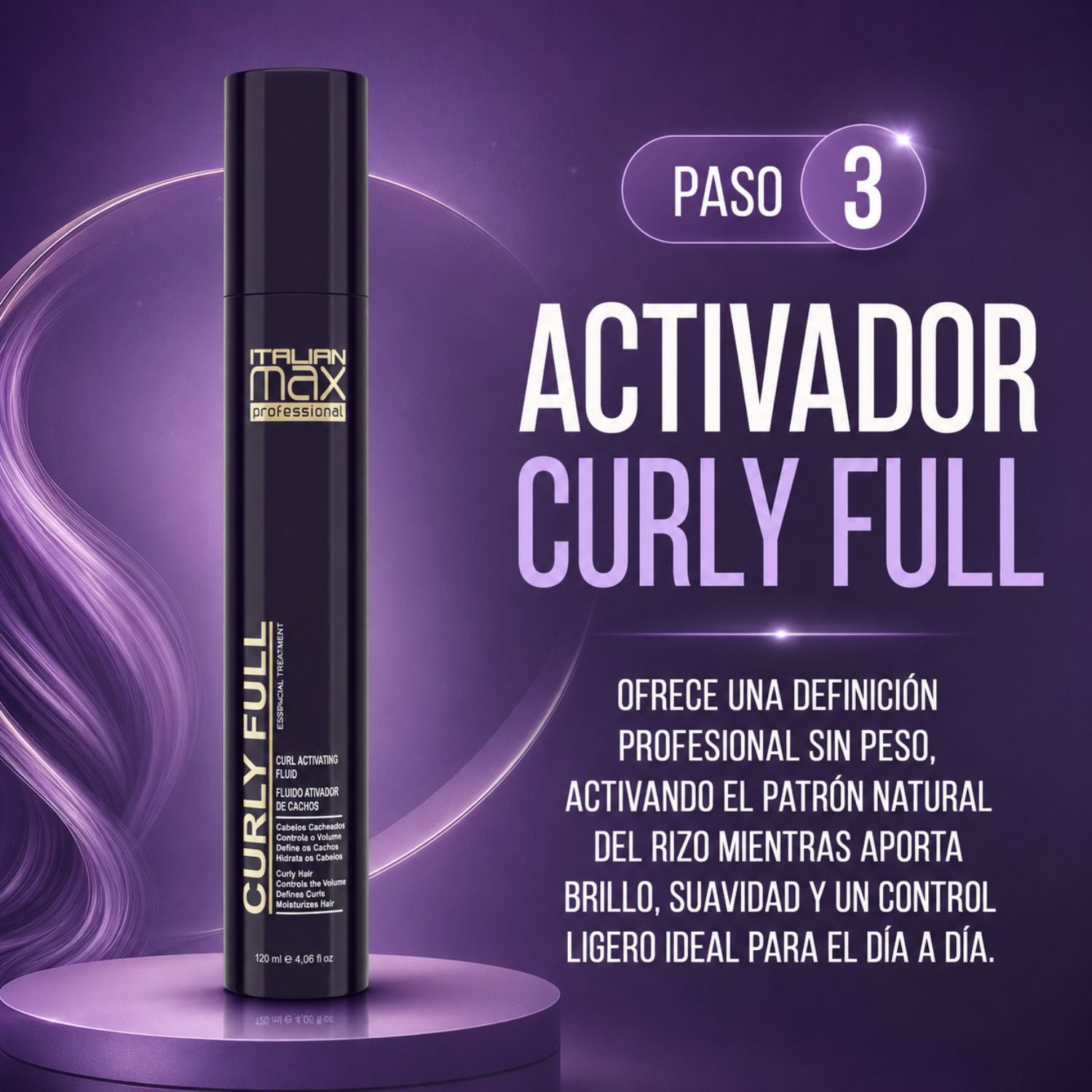 Italian Max Curly Full Fluido Activador de Rizos 120 ml
