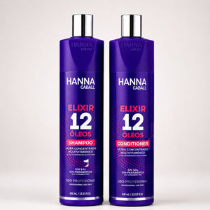 Hanna Caball Elixir 12 Óleos Shampoo y Acondicionador Anti-Frizz 400 ml c/u