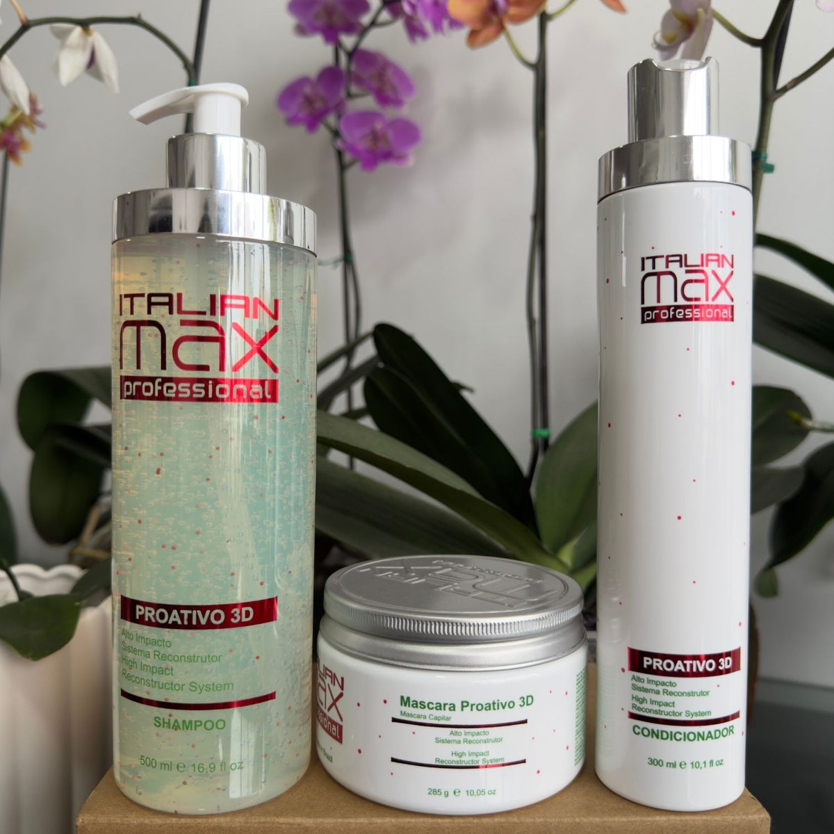 Pack = Shampoo + Acondicionador + Mascarilla Pro Activo 3D Italian Max