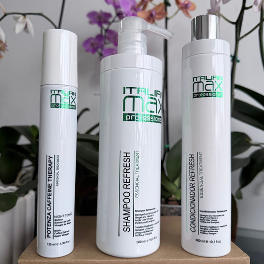 Pack = Shampoo + Acondicionador + Tónico Potenza Refresh Italian Max