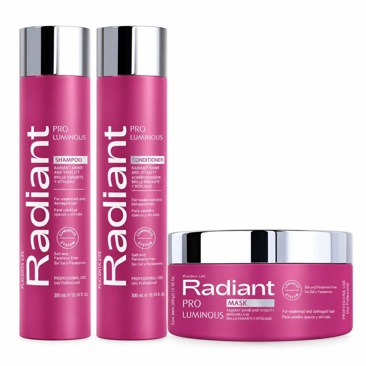 Pack Completo Keratin Pro Luminous 3 Pasos – Radiant Professional