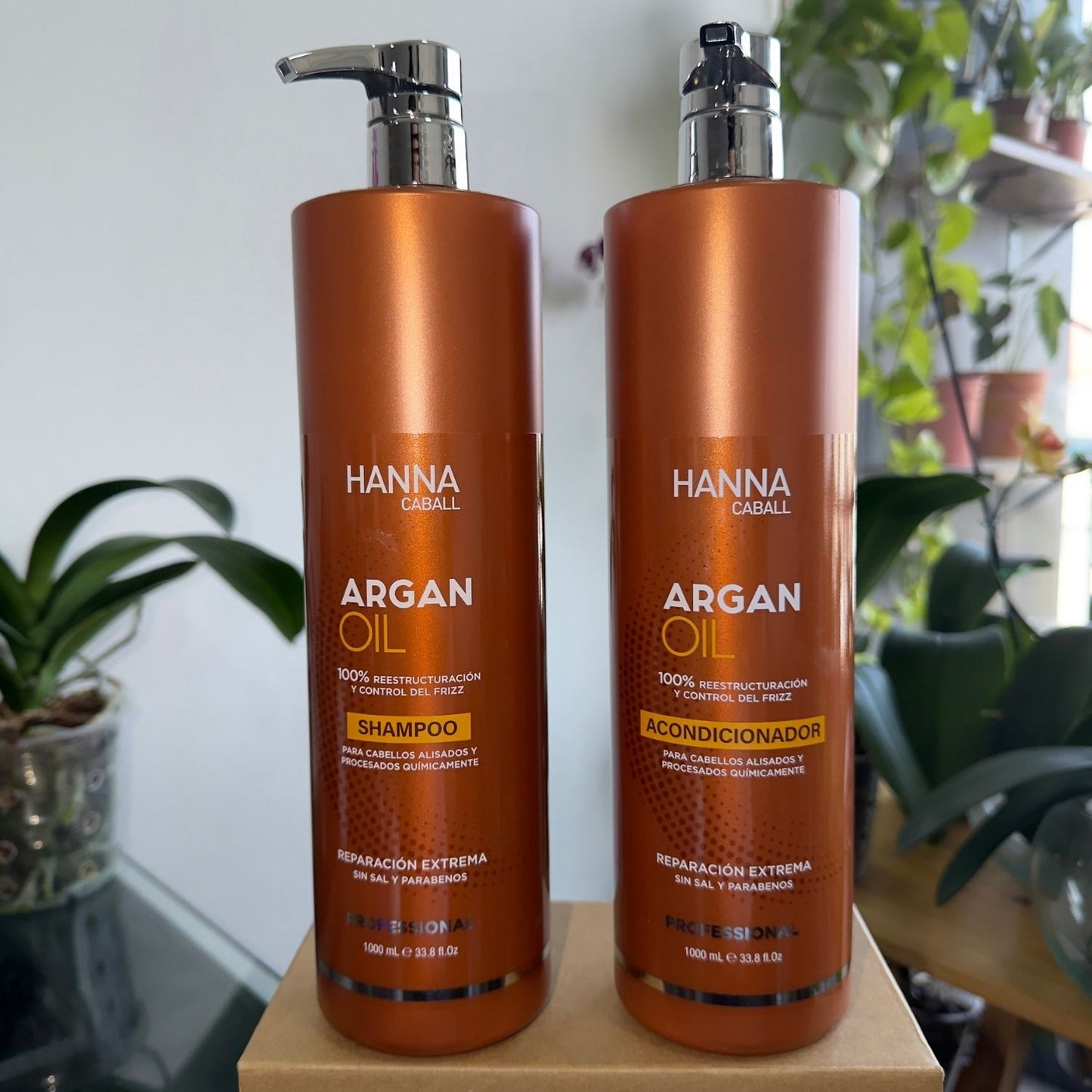 Pack Shampoo + Acondicionador Argan Oil 1 L Hanna Caball