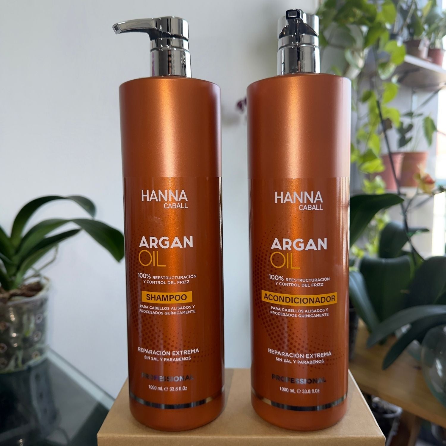 Pack Shampoo + Acondicionador Argan Oil 1 L Hanna Caball