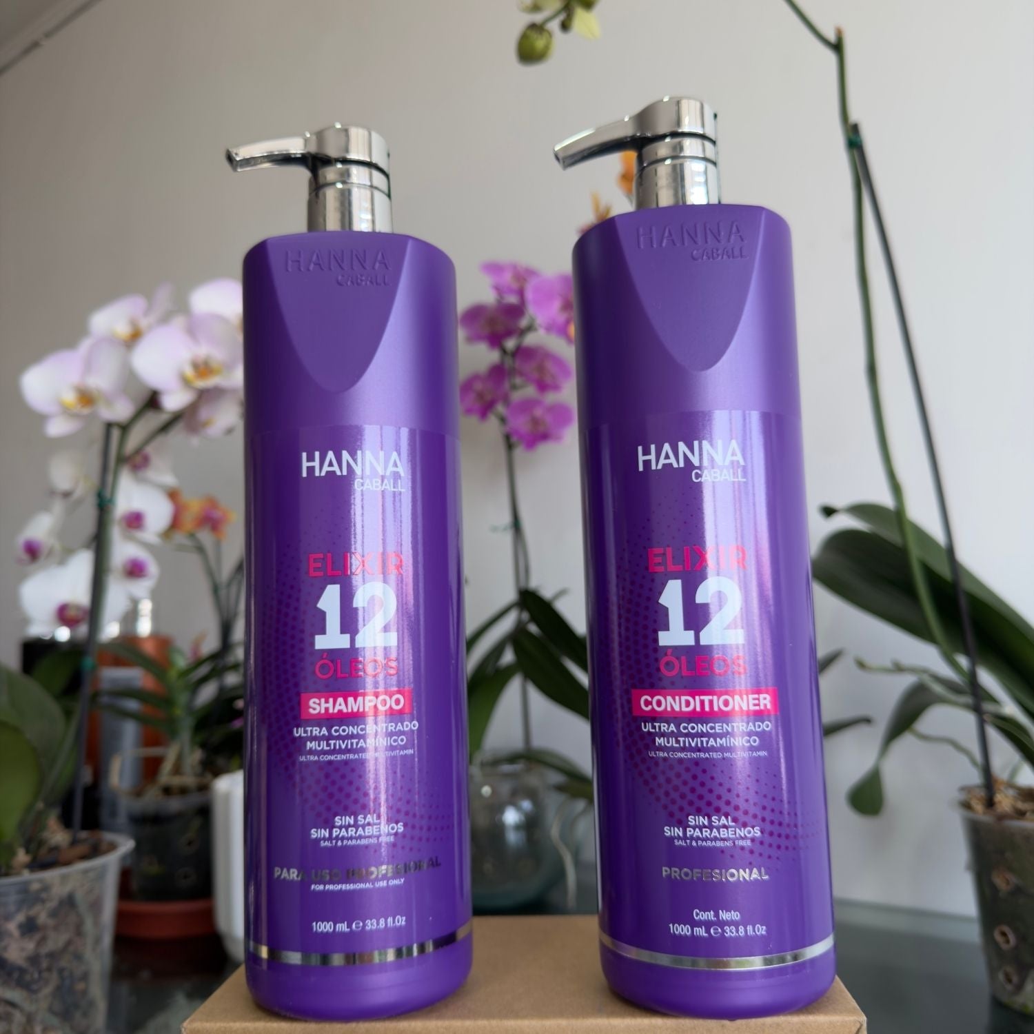 Pack Shampoo + Acondicionador Elixir 12 Óleos 1 L Hanna Caball