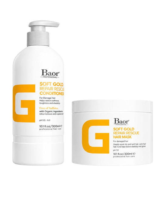 BAOR Pack Baor Soft Gold Acondicionador 300 ml + Mascarilla 300 ml - BAOR - producto disponible en Wapas San Isidro