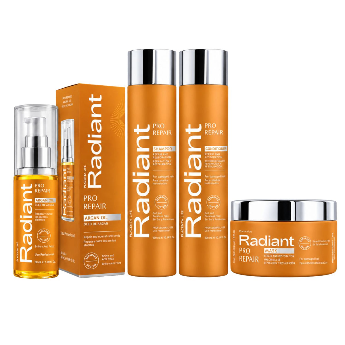 Pack Completo Argan Pro Repair 4 Pasos – Radiant Professional