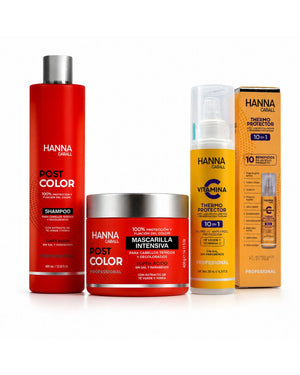 Hanna Caball Post Color Pack 3 Pasos con Termoprotector para Cabello Teñido