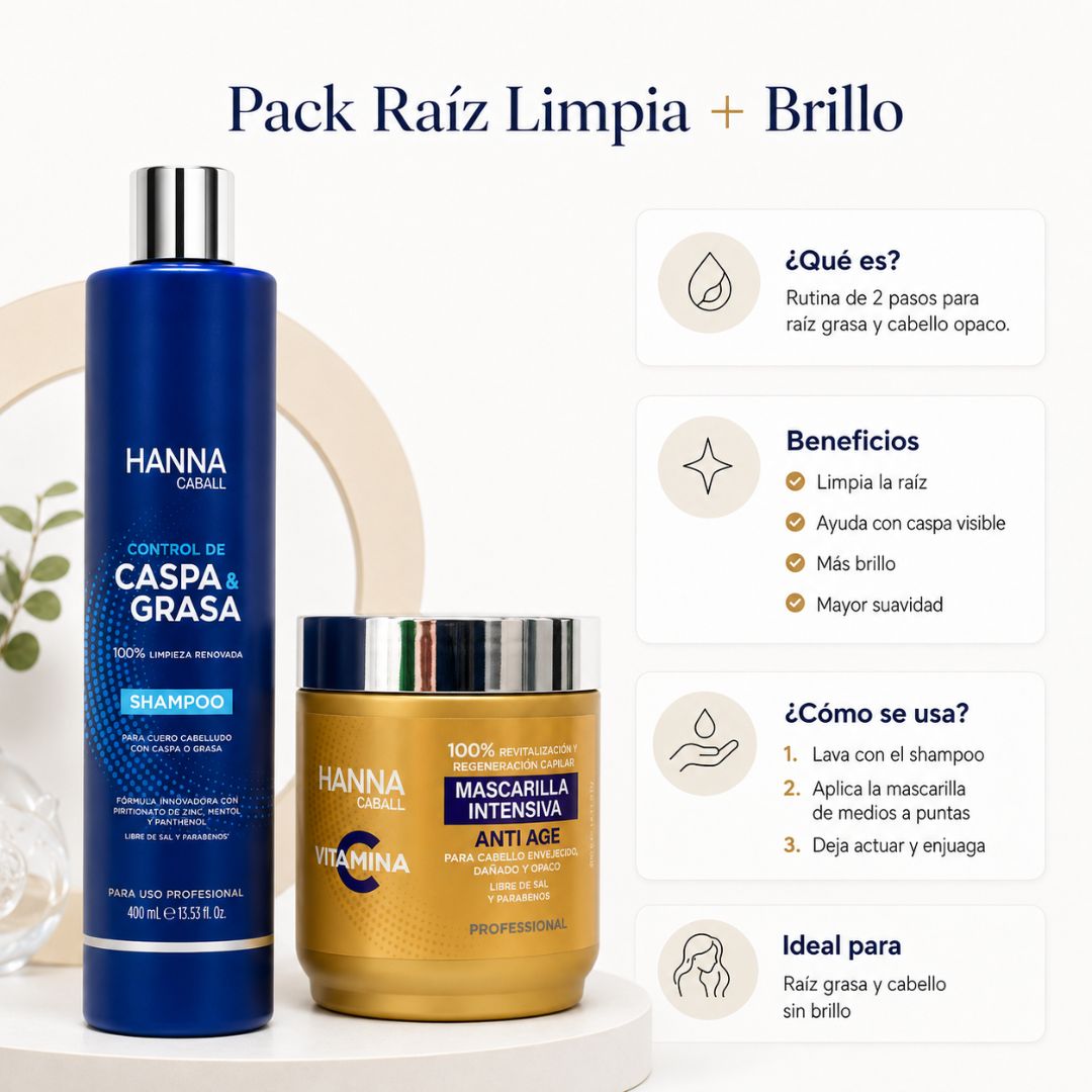 Hanna Caball Pack Raíz Limpia + Brillo - vista producto