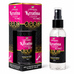 La Brasiliana Pack Post Química Express 3 Pasos incluye Protector Térmico Keratina Líquida 60ml Filtro UV - Reparación, sellado y protección en pocos pasos