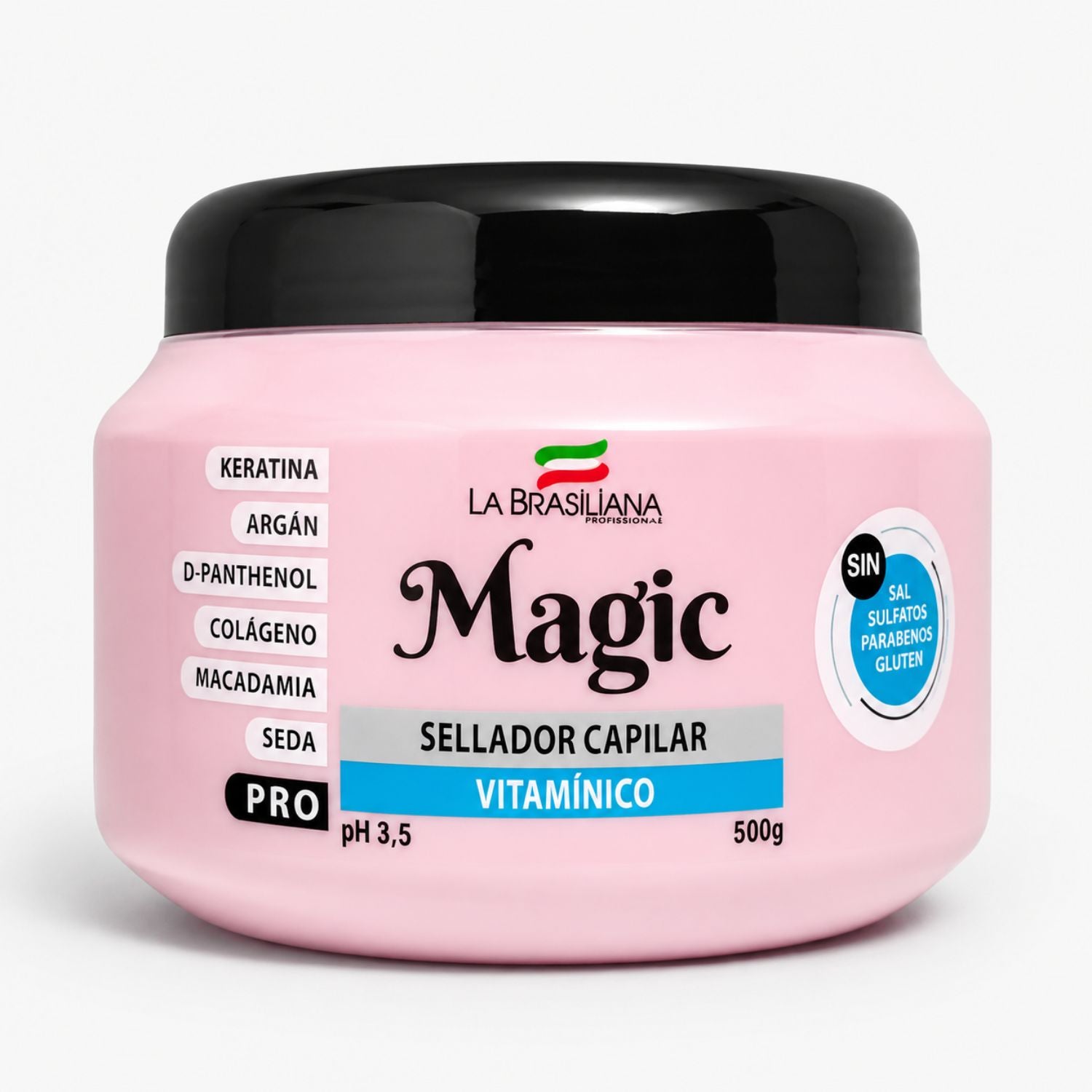 La Brasiliana Pack Reparación Profunda 3 Pasos incluye Magic Pro Sellador Capilar 500g Post Química - Reparación, sellado, brillo y control frizz
