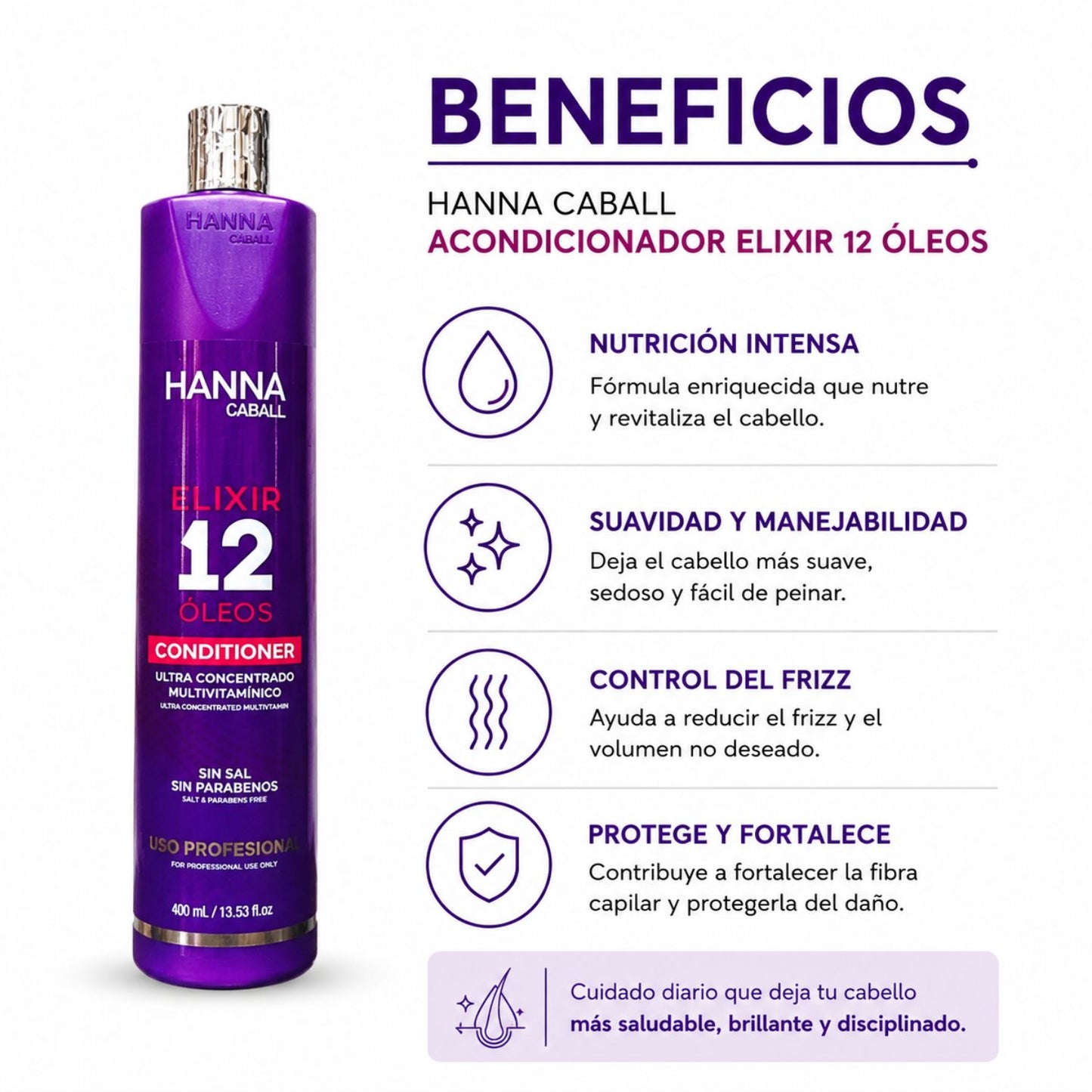 Hanna Caball Acondicionador Elixir 12 Óleos 400 ml