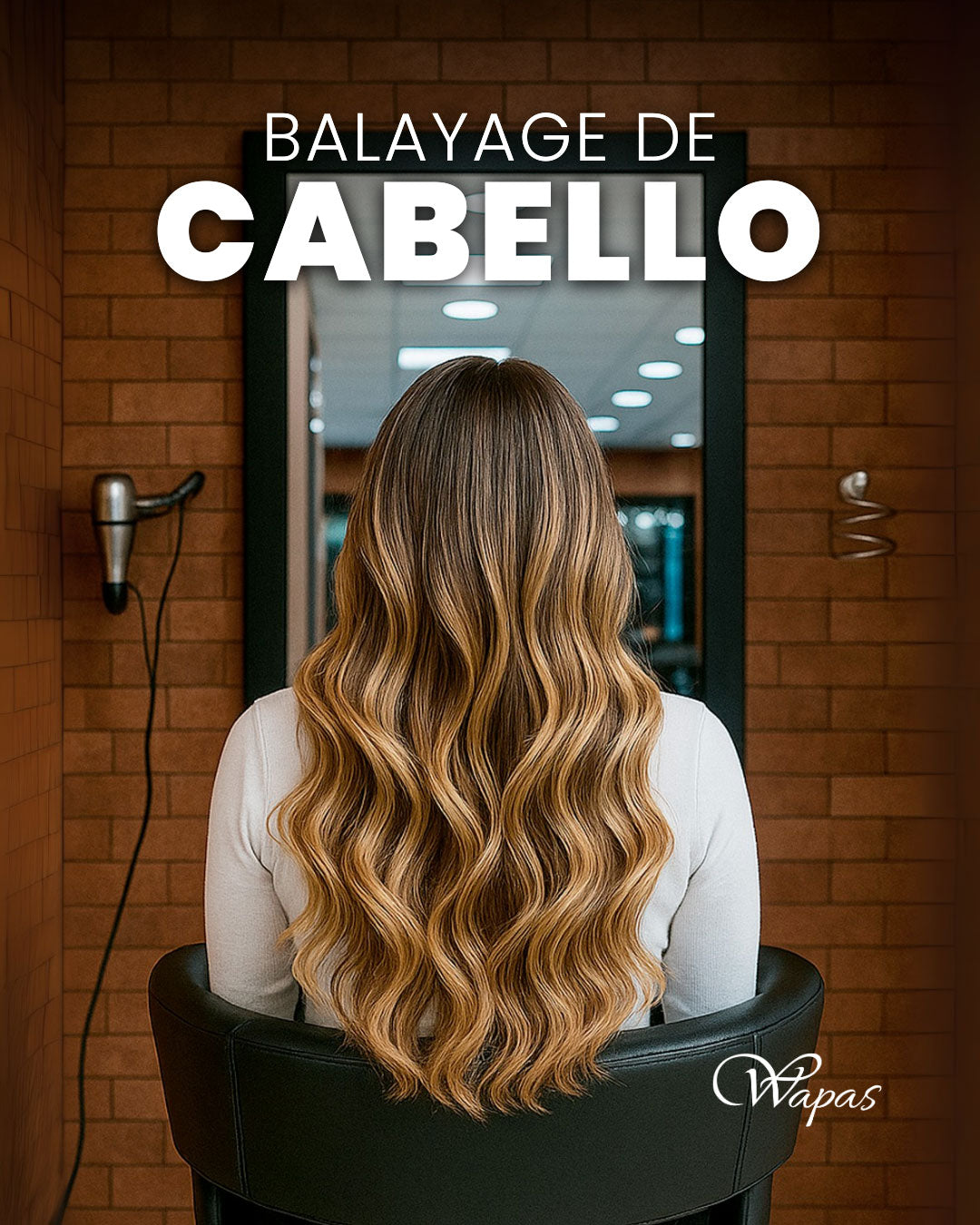 Balayage de cabello largo con ondas en Wapas GCC, salón de belleza en San Isidro Lima Perú.