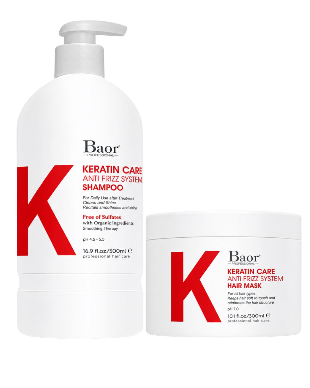 BAOR Pack Baor Keratin Care Shampoo 500 ml + Mascarilla 300 ml - BAOR - producto disponible en Wapas San Isidro