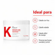 BAOR Mascarilla Keratin Care 300 ml para cabello con frizz, rebelde o difícil de manejar