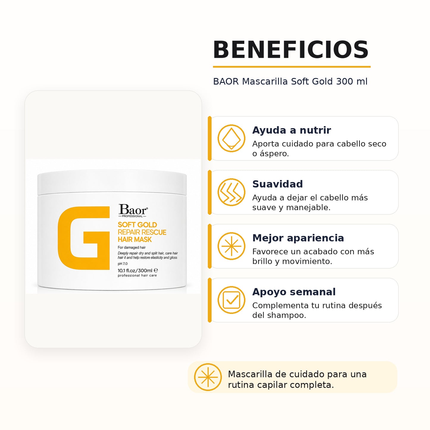 BAOR Mascarilla Soft Gold 300 ml