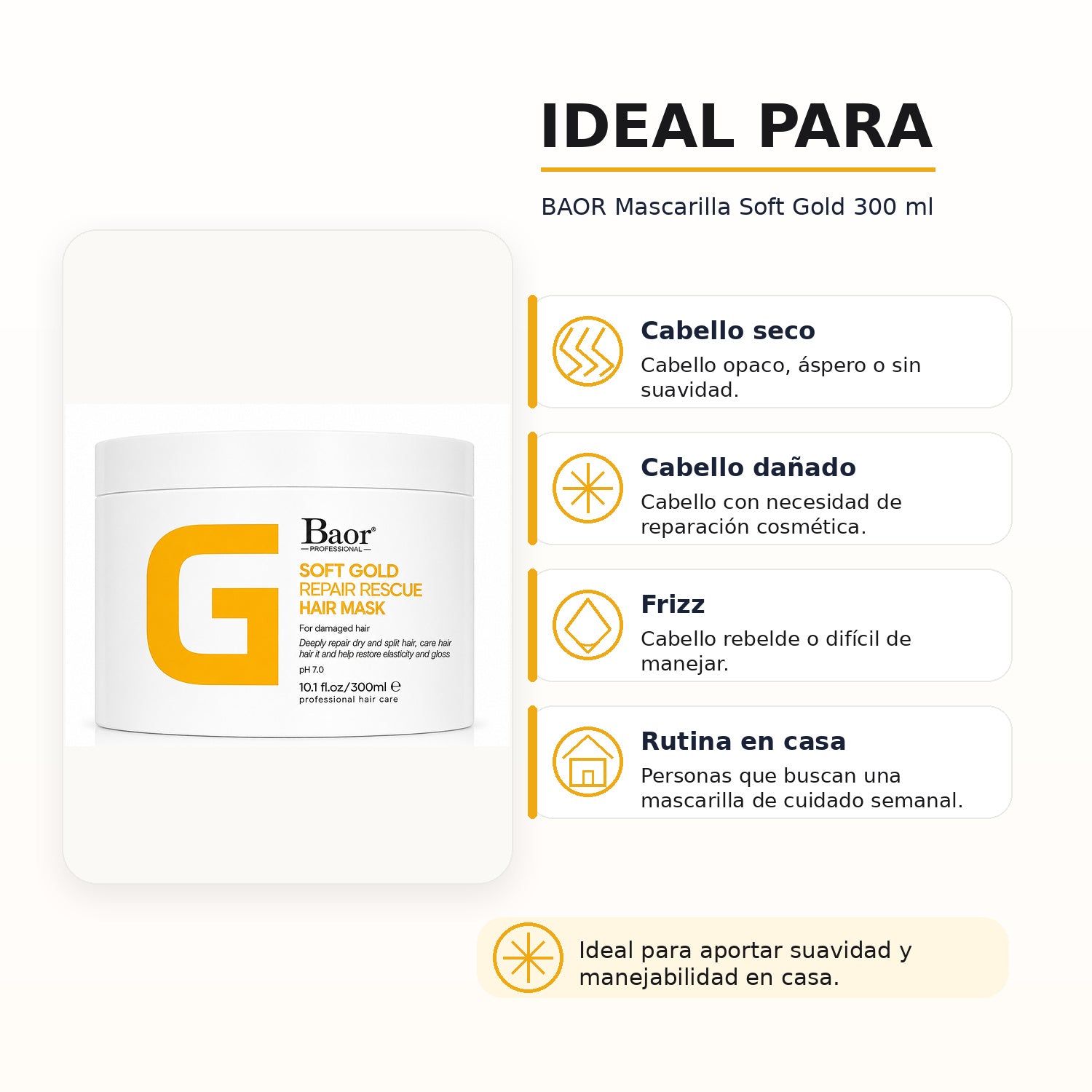 BAOR Mascarilla Soft Gold 300 ml