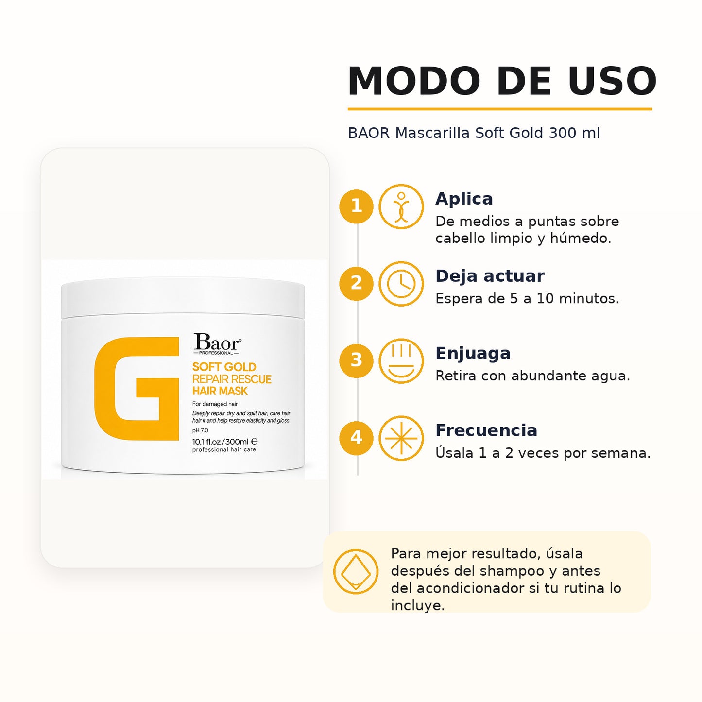 BAOR Mascarilla Soft Gold 300 ml