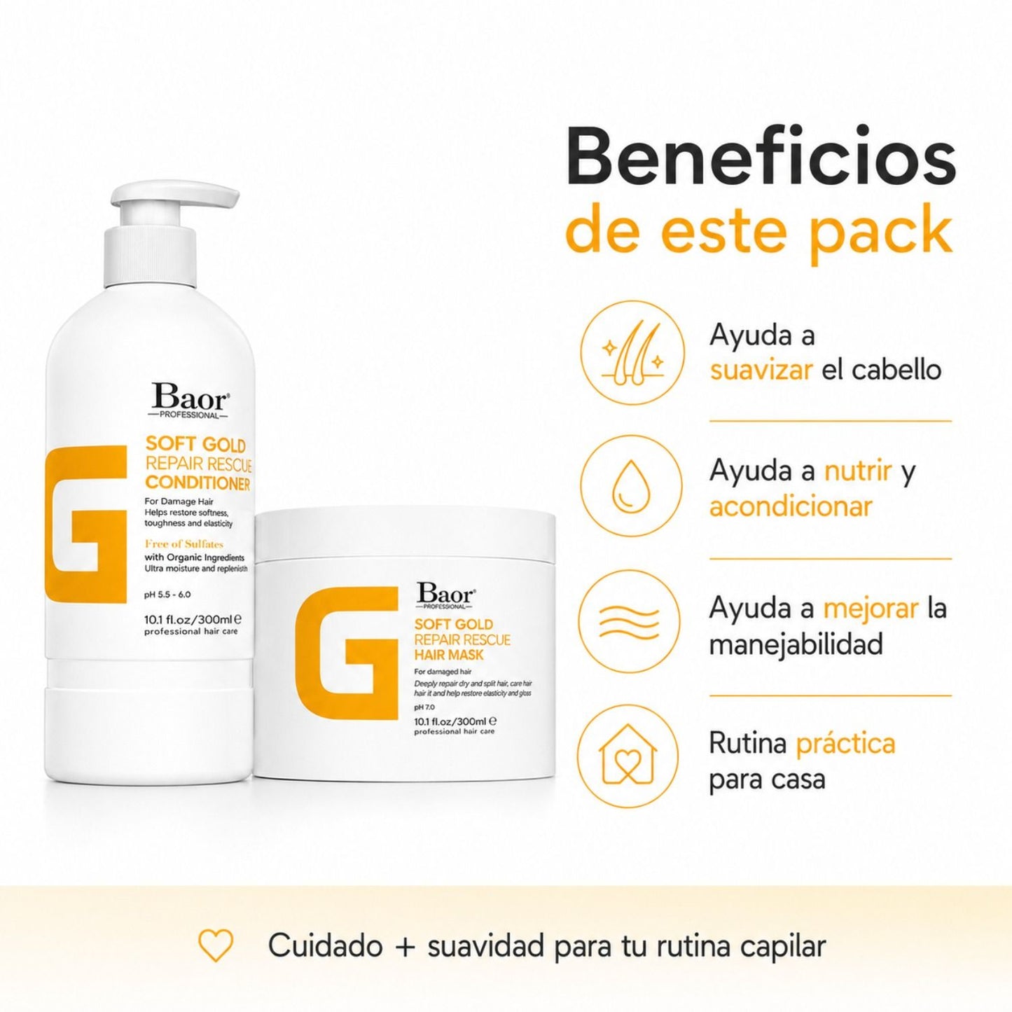 BAOR Pack Baor Soft Gold Acondicionador 300 ml + Mascarilla 300 ml