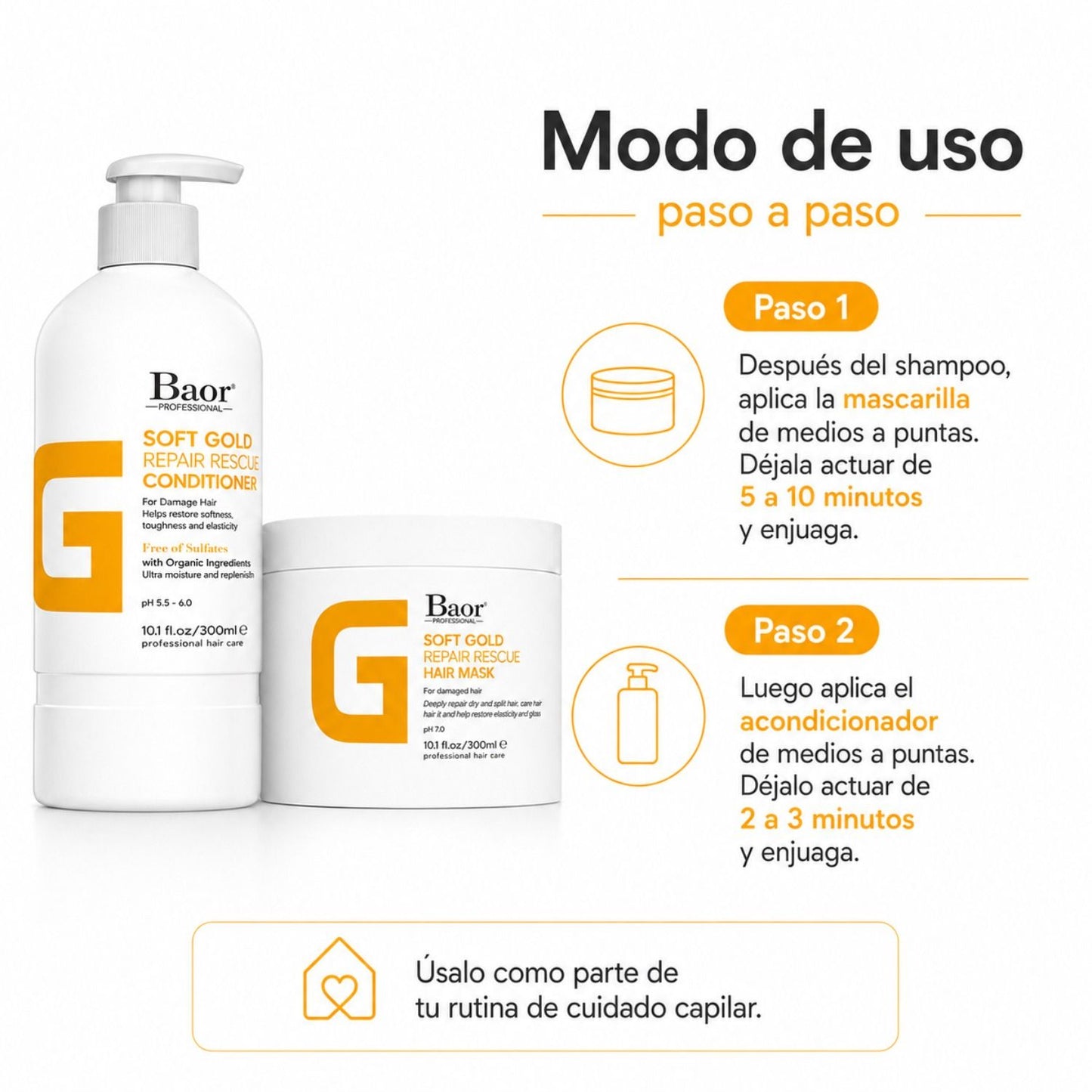 BAOR Pack Baor Soft Gold Acondicionador 300 ml + Mascarilla 300 ml