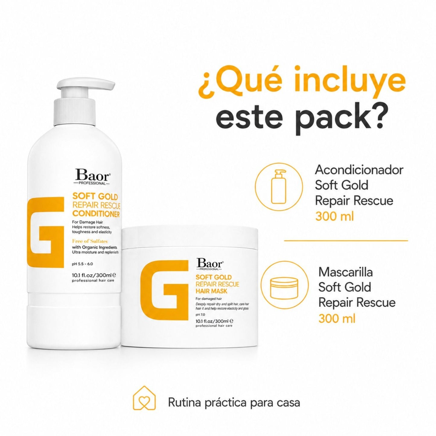 BAOR Pack Baor Soft Gold Acondicionador 300 ml + Mascarilla 300 ml