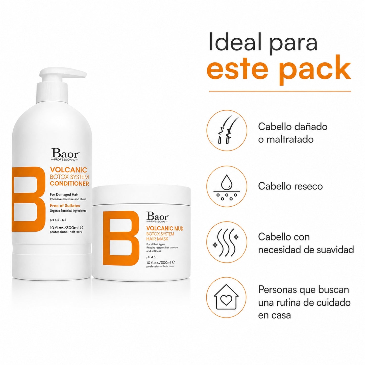 BAOR Pack Baor Volcanic Mud Acondicionador 300 ml + Mascarilla 300 ml
