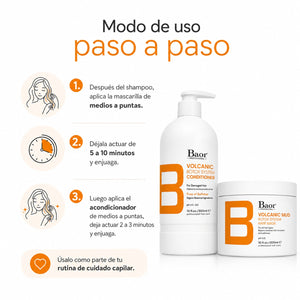 BAOR Pack Volcanic Mud: Acondicionador 300 ml + Mascarilla 300 ml