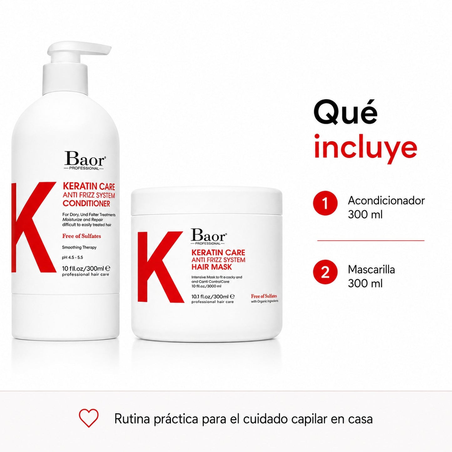 BAOR Pack Baor Keratin Care Acondicionador 300 ml + Mascarilla 300 ml