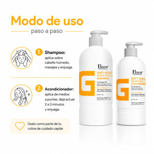 BAOR Pack Soft Gold: Shampoo 500 ml + Acondicionador 300 ml