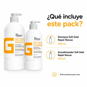 BAOR Pack Soft Gold: Shampoo 500 ml + Acondicionador 300 ml