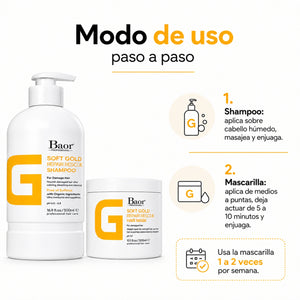 BAOR Pack Soft Gold: Shampoo 500 ml + Mascarilla 300 ml
