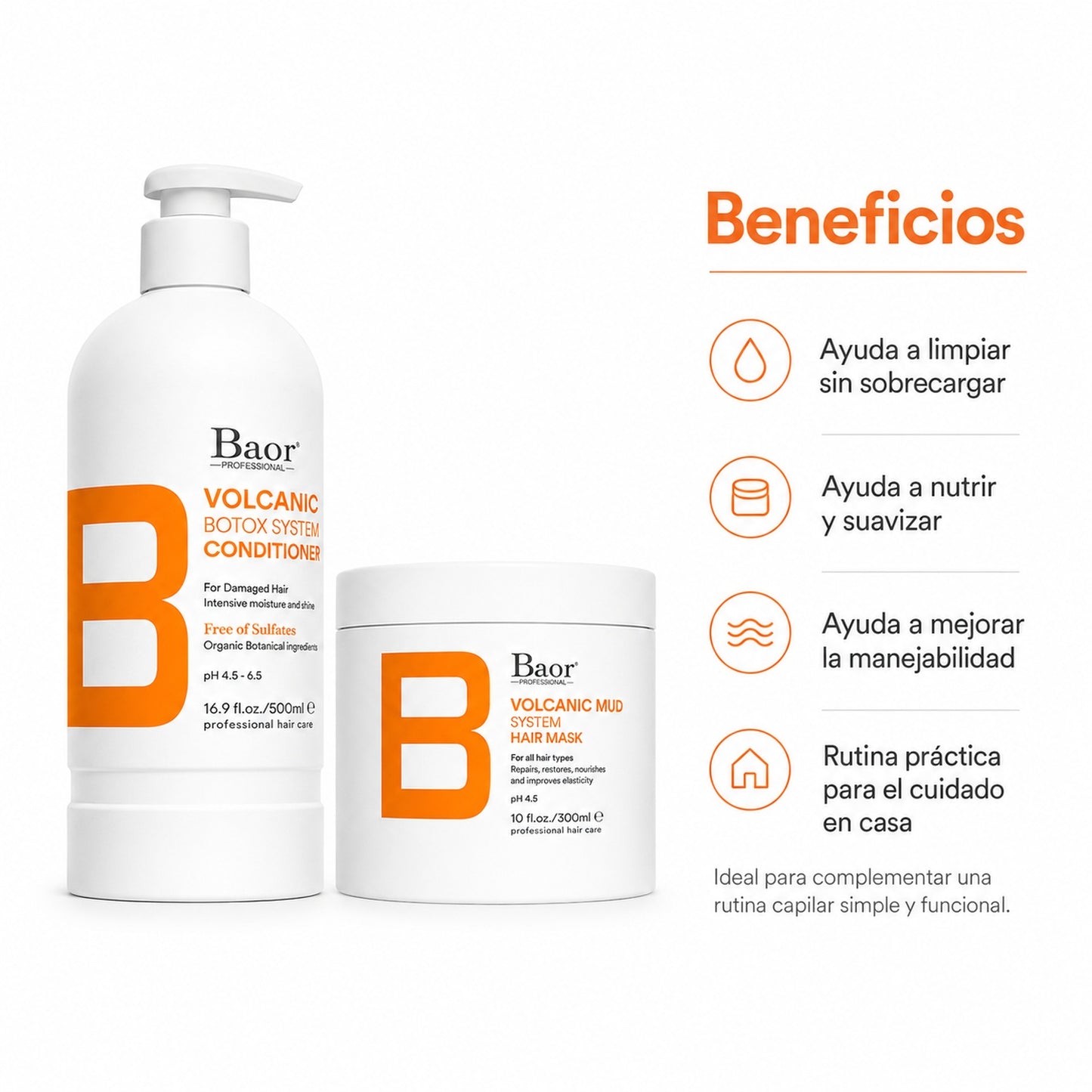 BAOR Pack Baor Volcanic Mud Shampoo 500 ml + Mascarilla 300 ml