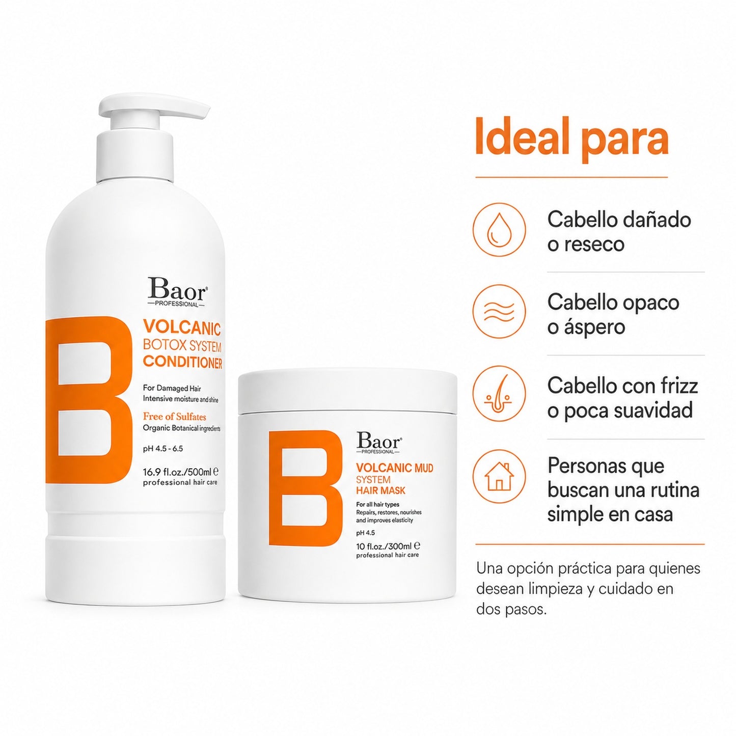 BAOR Pack Baor Volcanic Mud Shampoo 500 ml + Mascarilla 300 ml