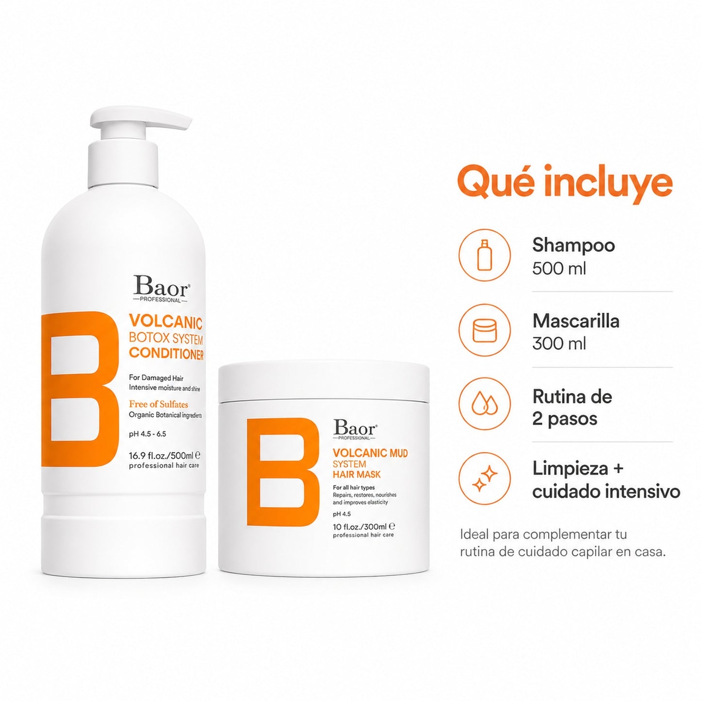 BAOR Pack Baor Volcanic Mud Shampoo 500 ml + Mascarilla 300 ml